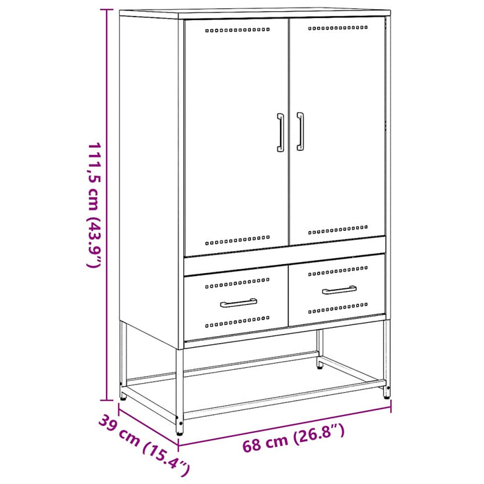 Tabla verde olive 68x39x111,5 cm Otel