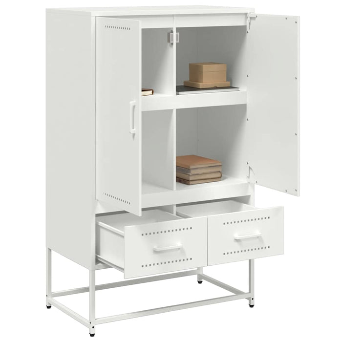 Highboard White 68x39x111.5 cm Steel