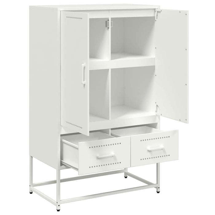 Highboard White 68x39x111.5 cm Steel