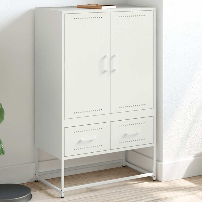 Highboard White 68x39x111.5 cm Steel