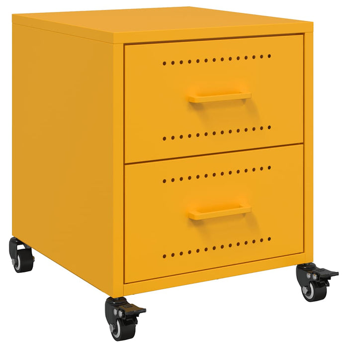 Bedside Cabinet Mustard Yellow 36x39x43.5 cm Steel