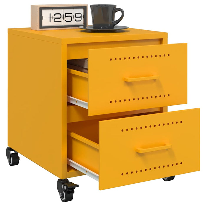 Bedside Cabinet Mustard Yellow 36x39x43.5 cm Steel