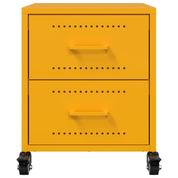 Bedside Cabinet Mustard Yellow 36x39x43.5 cm Steel