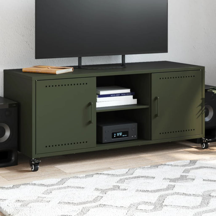 TV Cabinet Olive Green 100.5x39x43.5 cm Steel