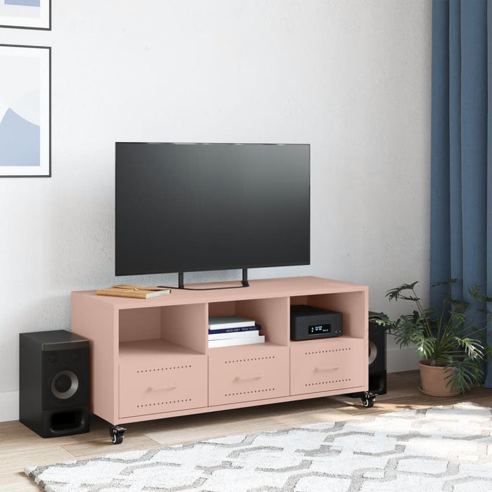 TV Cabinet Pink 100.5x39x43.5 cm Steel