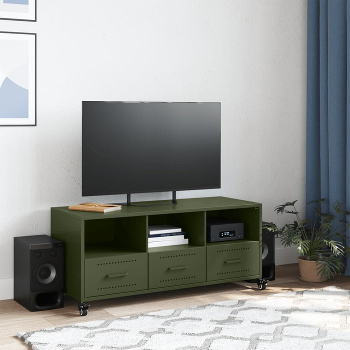 TV Cabinet Olive Green 100.5x39x43.5 cm Steel