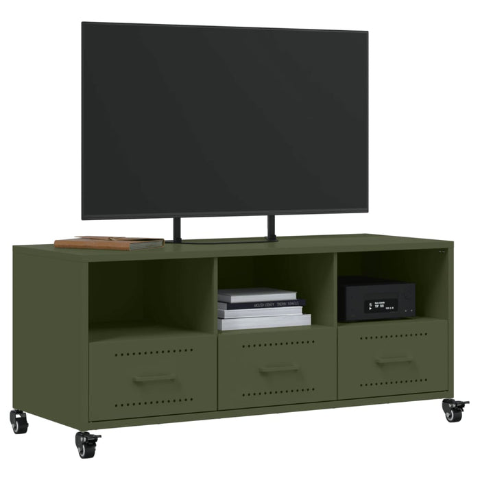 TV Cabinet Olive Green 100.5x39x43.5 cm Steel