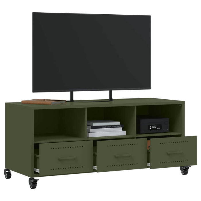 TV Cabinet Olive Green 100.5x39x43.5 cm Steel