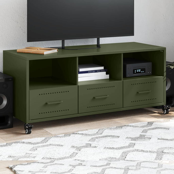 TV Cabinet Olive Green 100.5x39x43.5 cm Steel