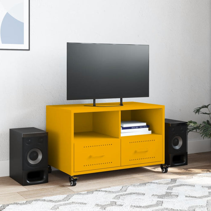 TV Cabinet Mustard Yellow 68x39x43.5 cm Steel