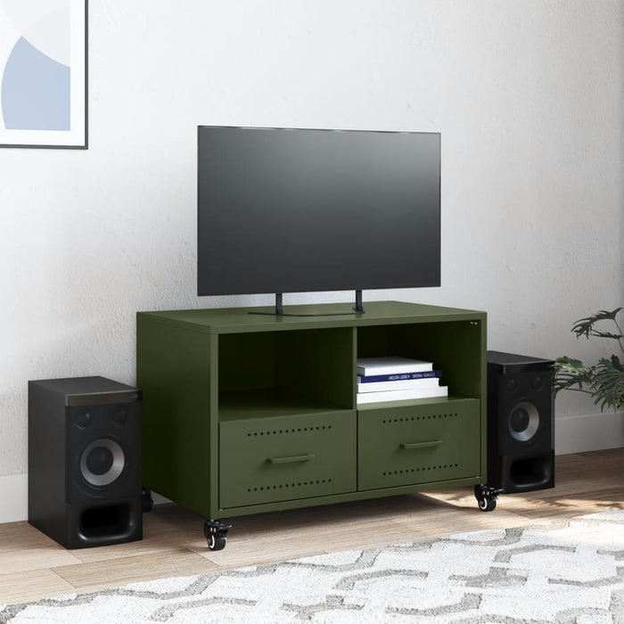 TV Cabinet Olive Green 68x39x43.5 cm Steel