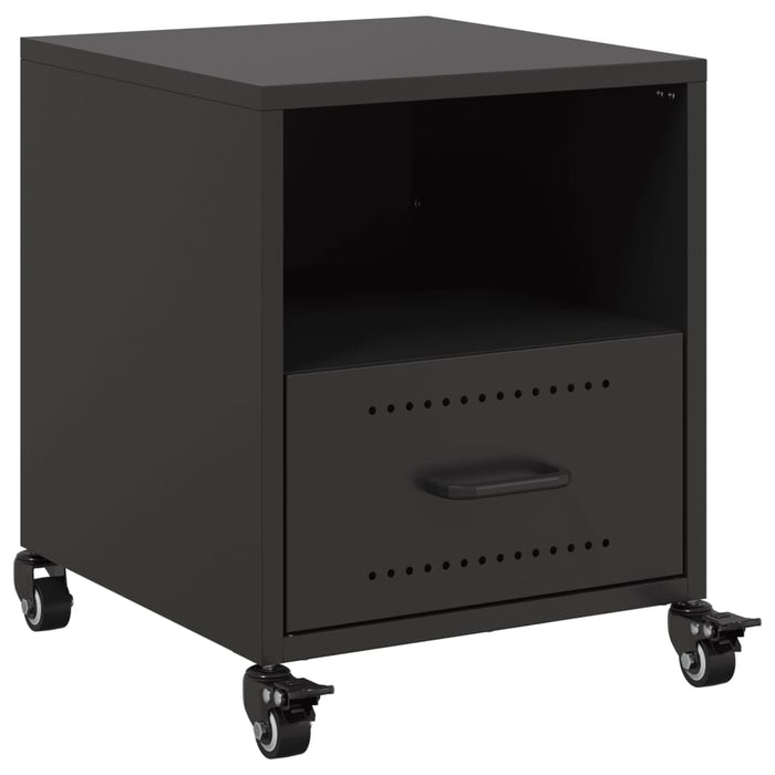 Bedside Cabinet Black 36x39x43.5 cm Steel