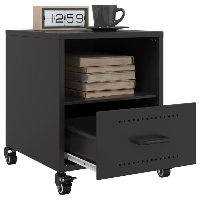 Bedside Cabinet Black 36x39x43.5 cm Steel