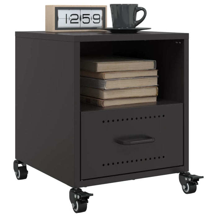 Bedside Cabinet Black 36x39x43.5 cm Steel