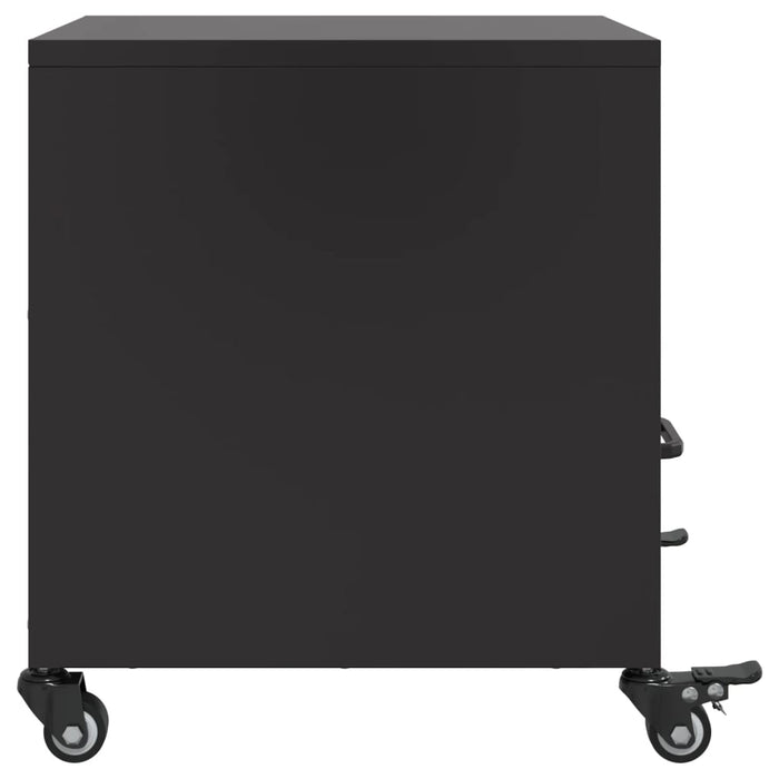 Bedside Cabinet Black 36x39x43.5 cm Steel