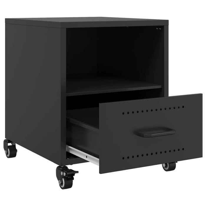 Bedside Cabinet Black 36x39x43.5 cm Steel