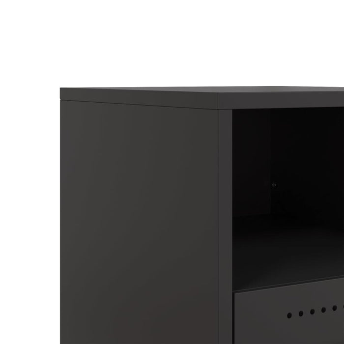 Bedside Cabinet Black 36x39x43.5 cm Steel