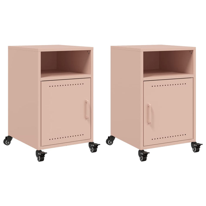 Bedside Cabinets 2 pcs Pink 36x39x59 cm Steel