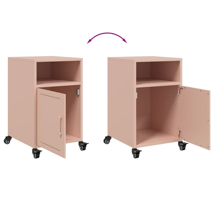 Bedside Cabinets 2 pcs Pink 36x39x59 cm Steel