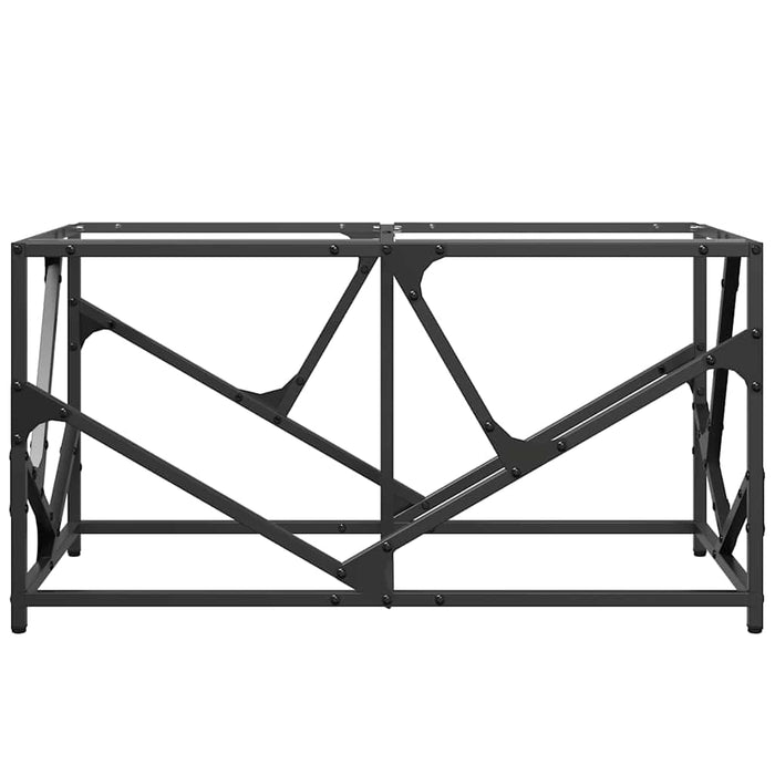 Холна маса с прозрачен стъклен плот 78.5x40x41 см стомана