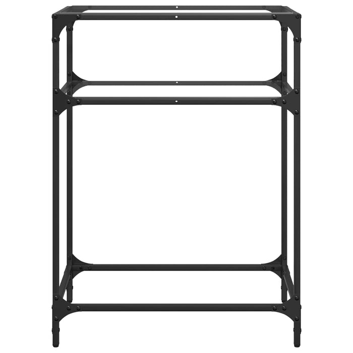 Конзолна маса с прозрачен стъклен плот 60x35x81 см стомана