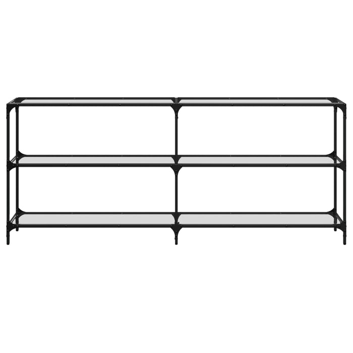 Конзолна маса с прозрачен стъклен плот 194.5x30x81 см стомана