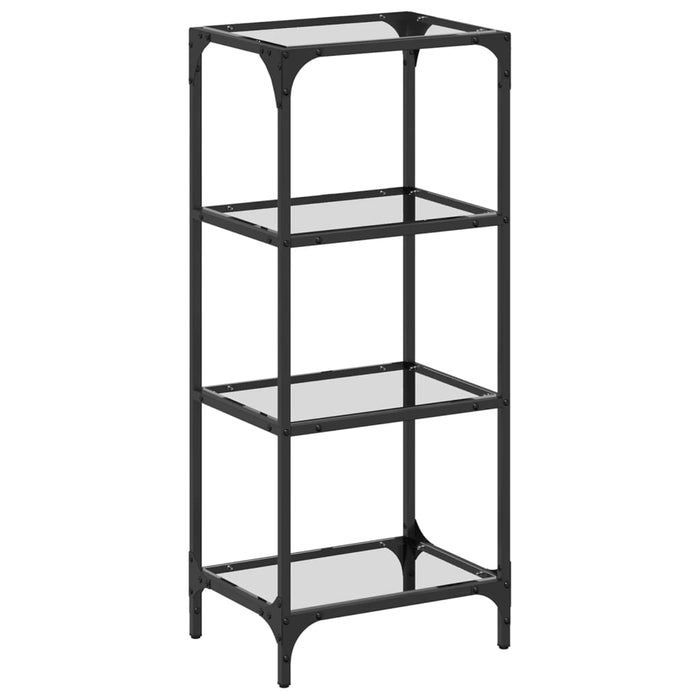 Storage Rack with Transparent Glass Top 40x30x95 cm Steel