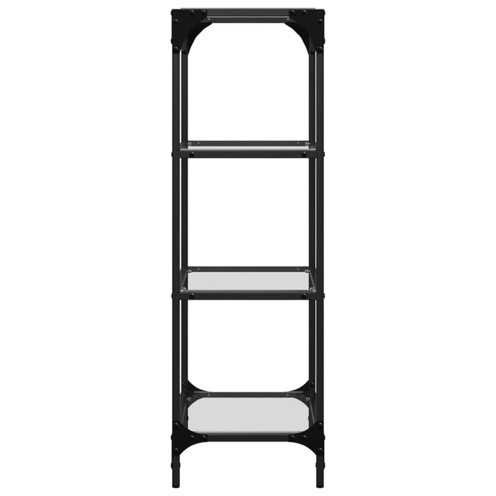 Storage Rack with Transparent Glass Top 40x30x95 cm Steel