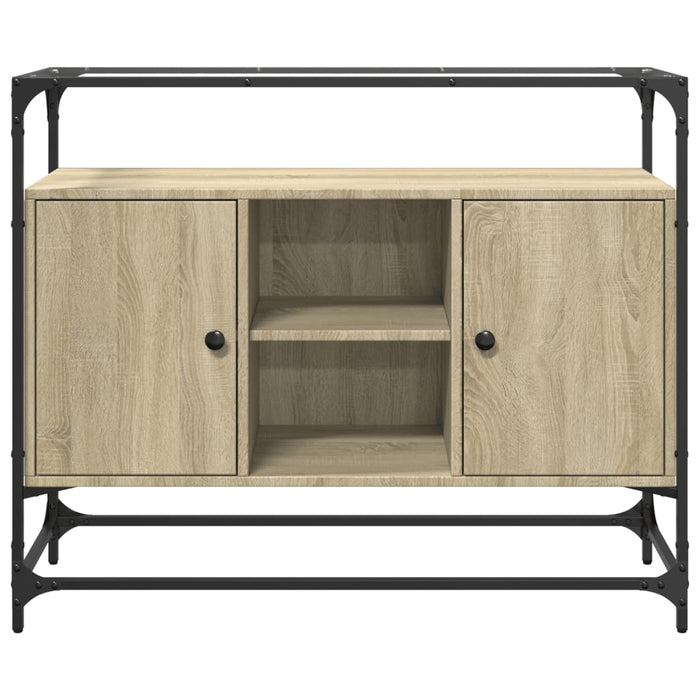 Буфет со стеклянной столешницей Sonoma Oak 98x35x81 см Инженерное дерево