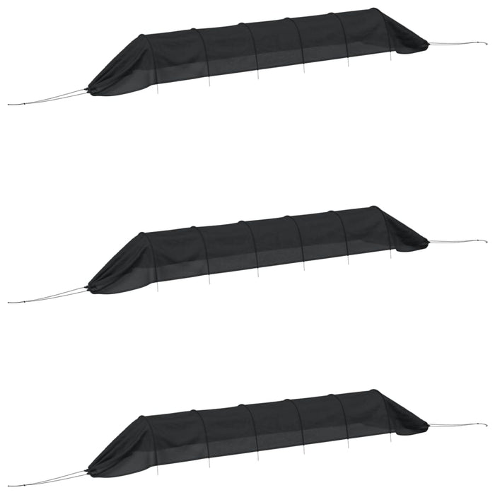 Netting Tunnels 3 pcs Black Steel and Polyethylene