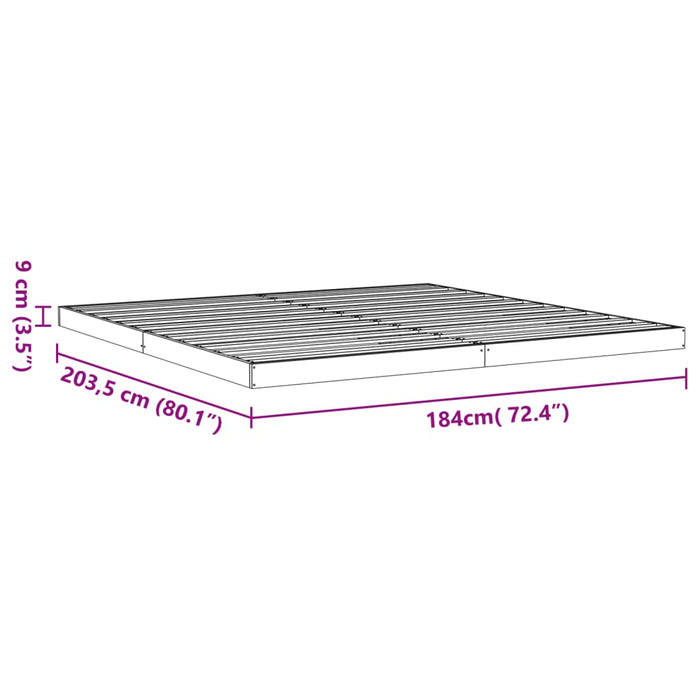 Bed Frame without Mattress Wax Brown 180x200 cm Super King Solid Wood Pine