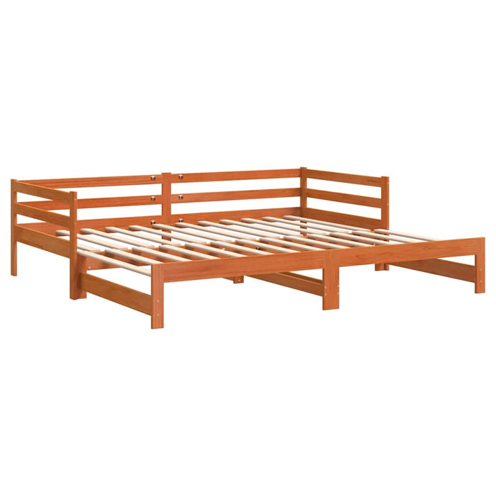 Daybed with Trundle without Mattress Wax Brown 80x200 cm Solid Wood