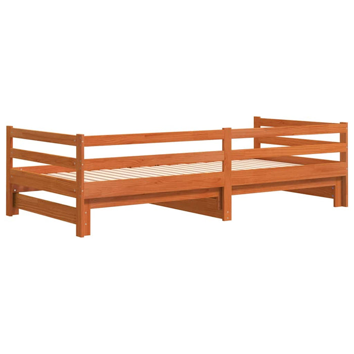 Daybed with Trundle without Mattress Wax Brown 80x200 cm Solid Wood