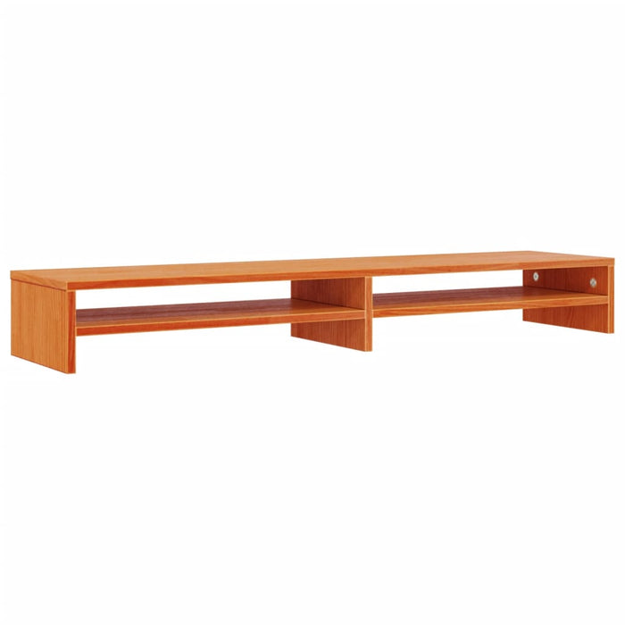 Monitor Stand Wax Brown 100x24x13 cm Solid Wood Pine