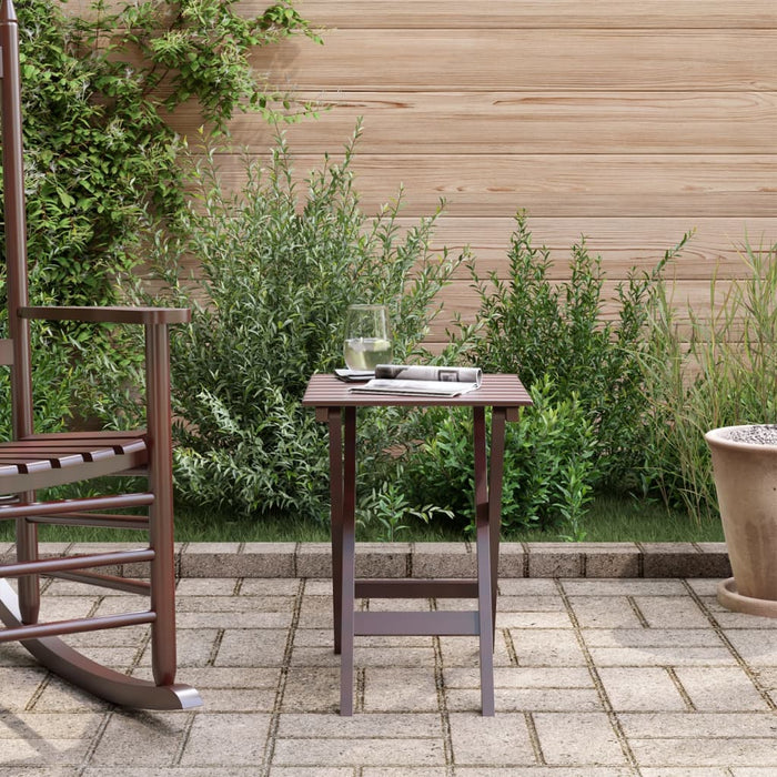 Side Table Foldable Brown Solid Wood Poplar