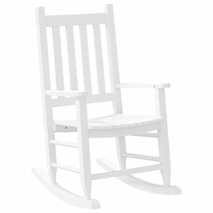 Rocking Chair for Children White Solid Wood Poplar