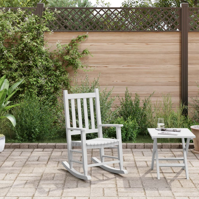 Rocking Chair for Children White Solid Wood Poplar