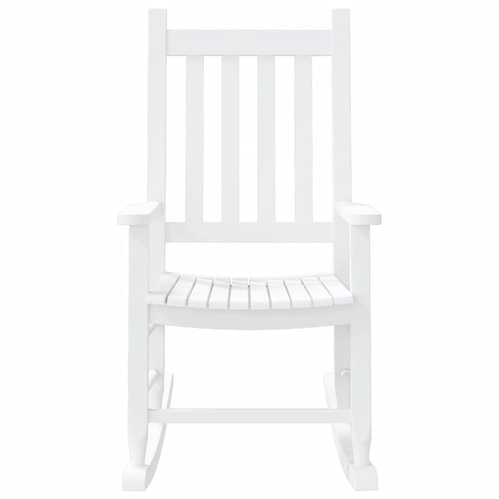 Rocking Chair for Children White Solid Wood Poplar