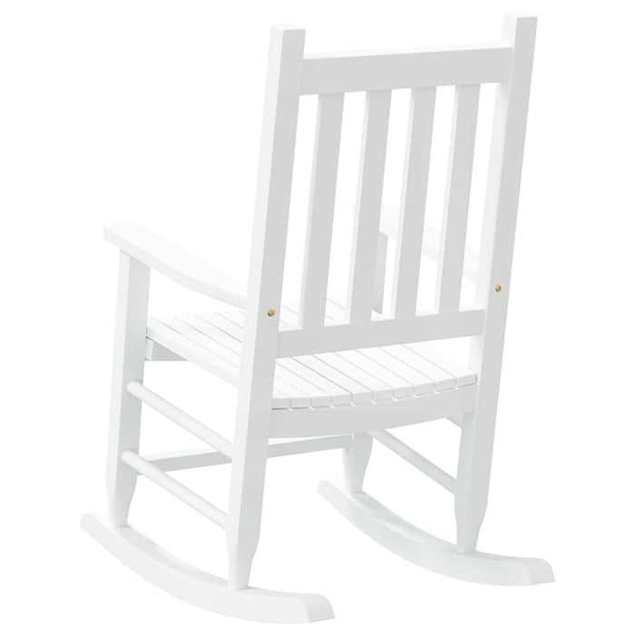 Rocking Chair for Children White Solid Wood Poplar