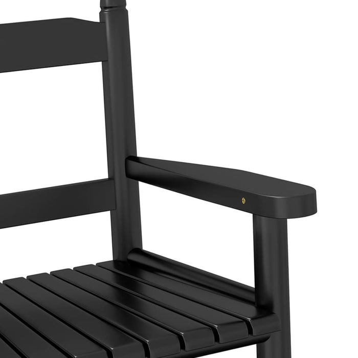 Rocking Chair for Children Black Solid Wood Poplar