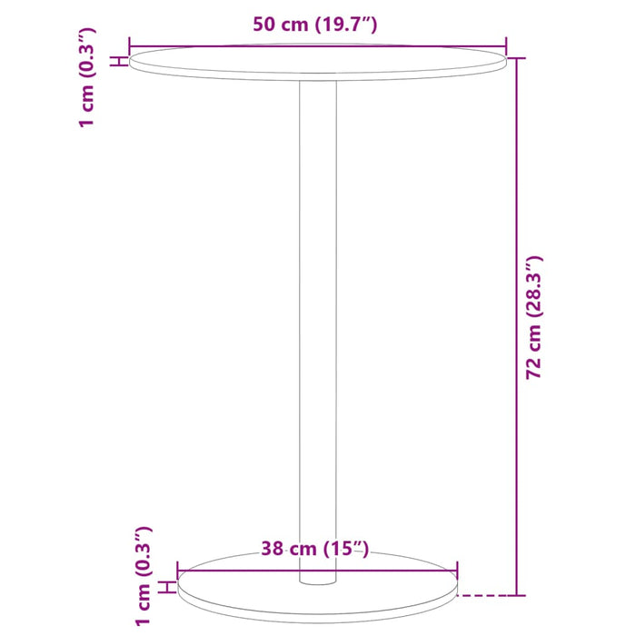 Garden Table Round Black Ø50x72 cm Steel