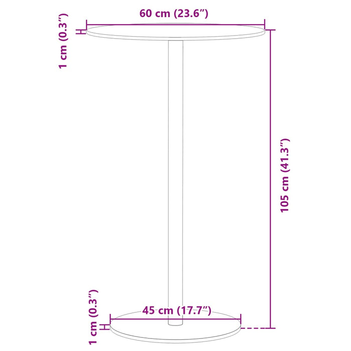 Садовый стол круглый черный Ø60x105 см сталь