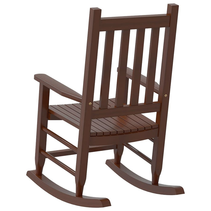 Rocking Chairs for Children 2 pcs Brown Solid Wood Poplar