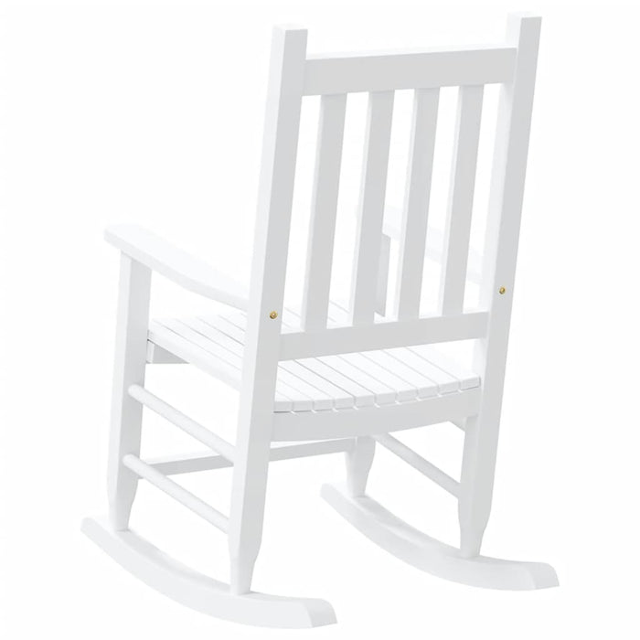 Rocking Chairs for Children 2 pcs White Solid Wood Poplar