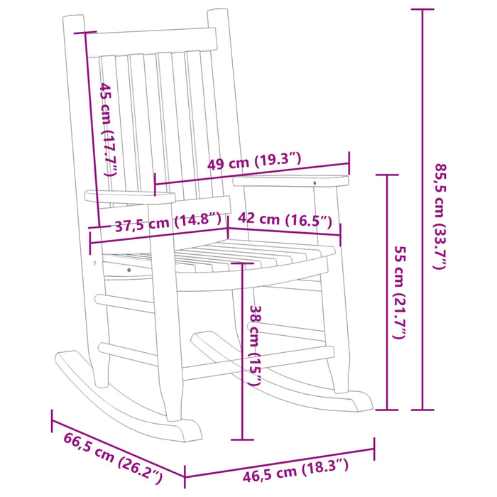 Rocking Chairs for Children 2 pcs White Solid Wood Poplar