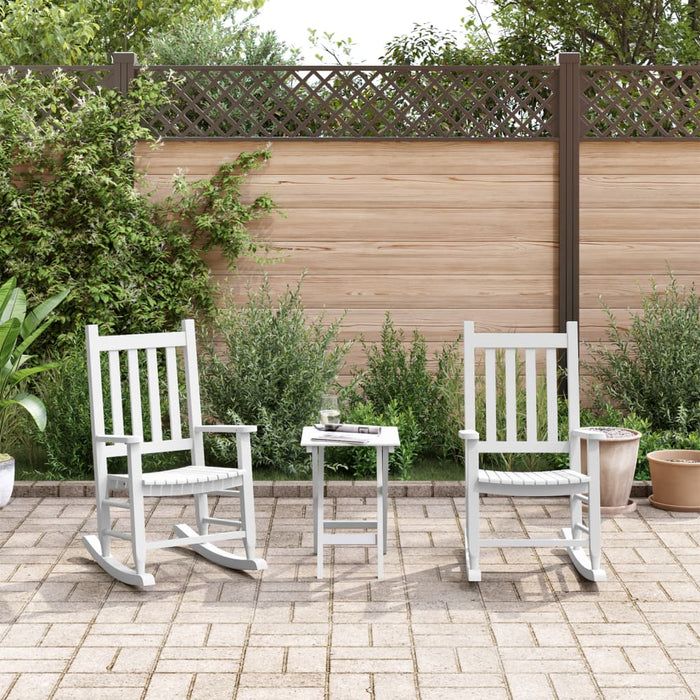 Rocking Chairs for Children 2 pcs White Solid Wood Poplar