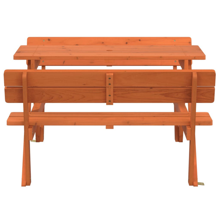 Picnic Table for 4 Kids with Umbrella Hole Solid Wood Fir