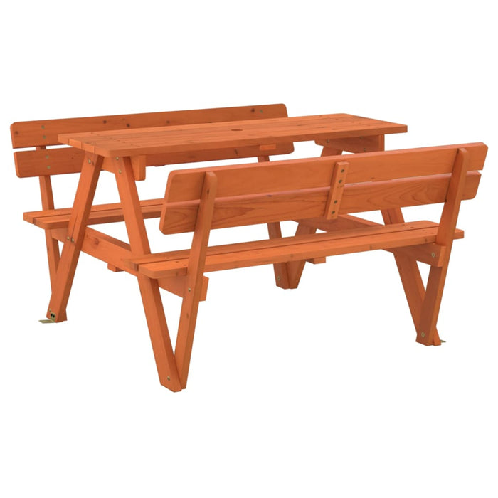 Picnic Table for 4 Kids with Umbrella Hole Solid Wood Fir