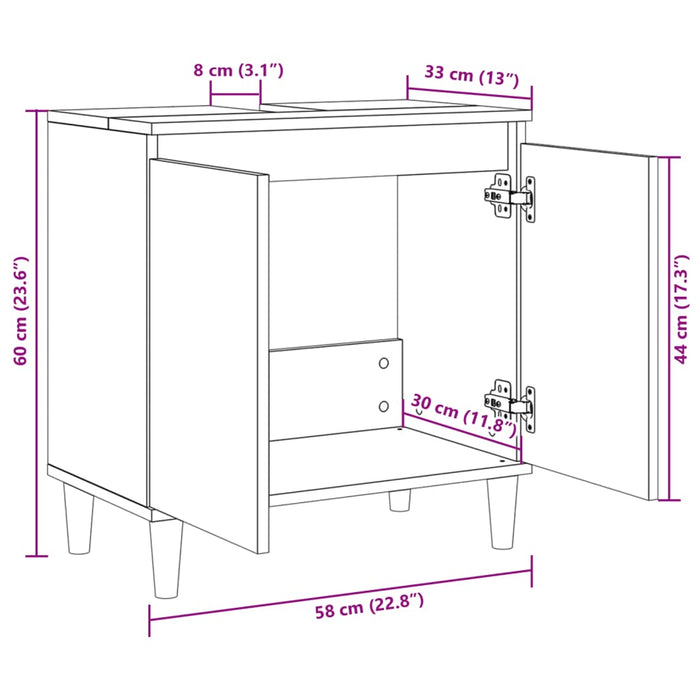 Шкафчик для мойки Sonoma Oak 58x33x60 см Инженерное дерево