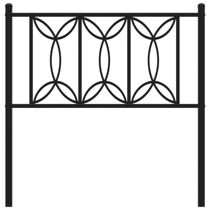 Metal Headboard Black 90 cm